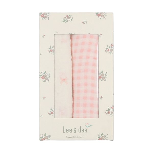 Bee & Dee Take-me-Home Gingham-Chalk White Girls Muslin Set For Sale - Image 3