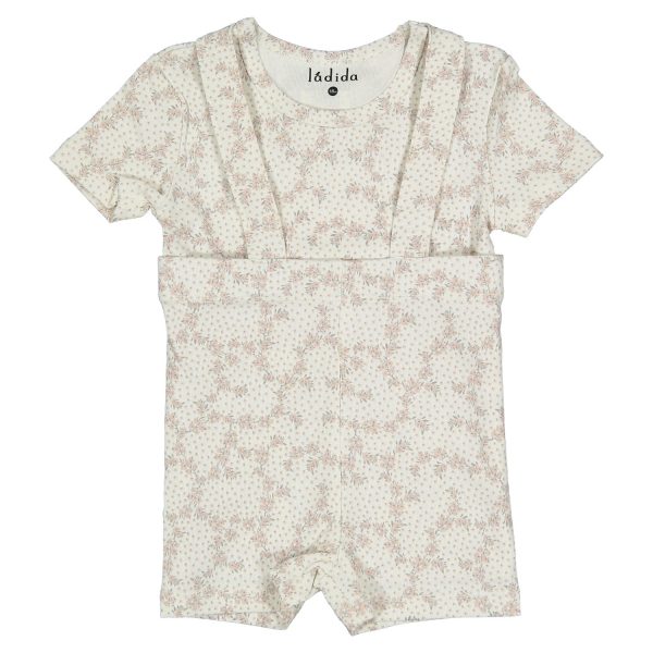 Ladida Pink Vintage Vine Short Suspeder Set Sale