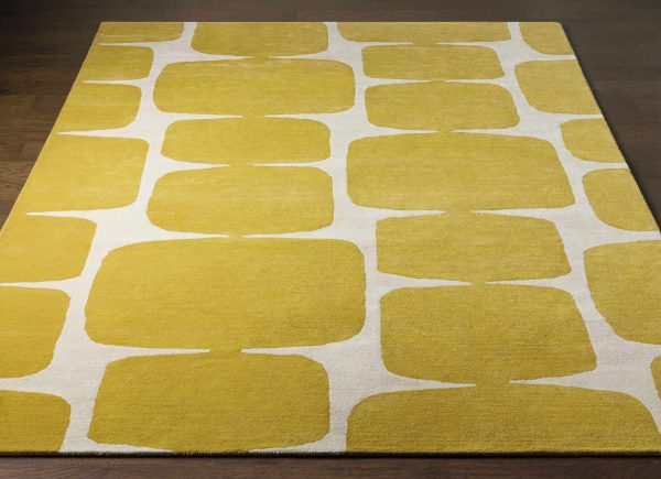 Astor Modern Yellow Wool Carpet Online Sale - Image 5
