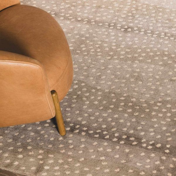 Oakey Deer Printed Wool Rug For Sale - Image 3