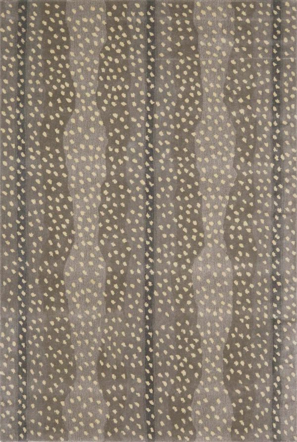 Oakey Deer Printed Wool Rug For Sale - Image 2
