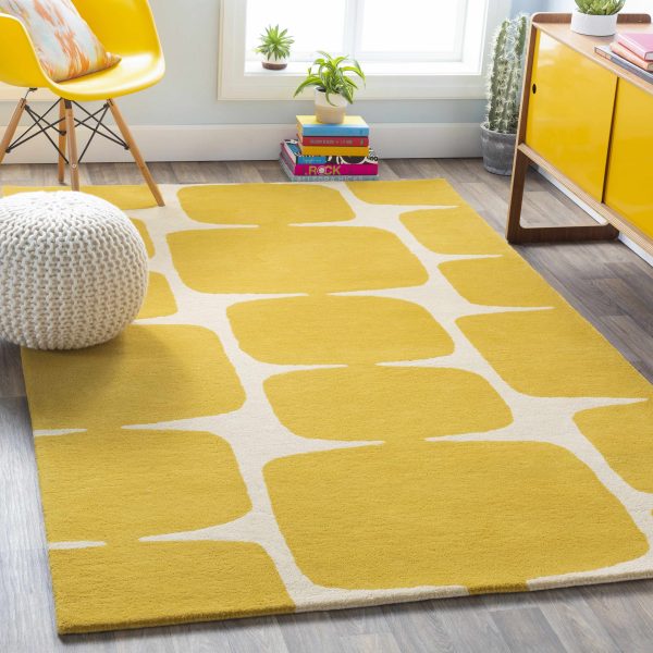 Astor Modern Yellow Wool Carpet Online Sale
