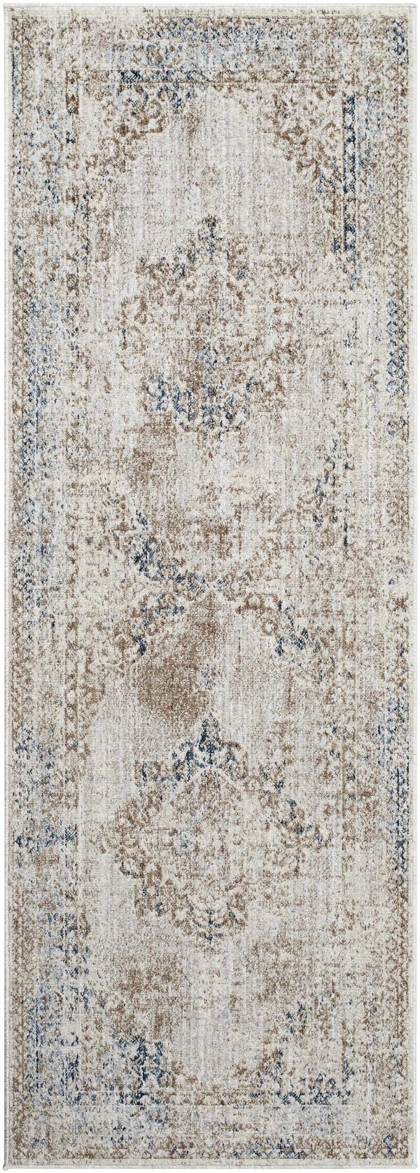 Kosta Beige & Blue Medallion Area Rug Online now - Image 3