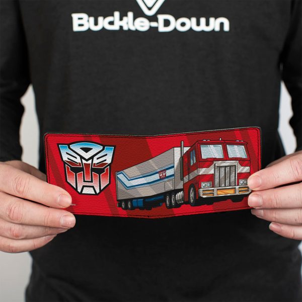 Bi-Fold Wallet - Transformers Optimus Prime Semi Truck and Autobot Shield Reds on Sale - Image 4