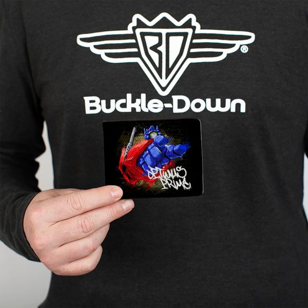 Bi-Fold Wallet - Transformers OPTIMUS PRIME Pointing Pose Tag Black on Sale - Image 3