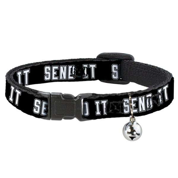 Cat Collar Breakaway - SEND IT Black White Cheap