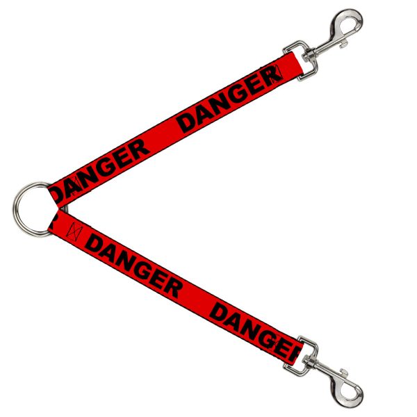 Dog Leash Splitter - DANGER Text Red Black Online now