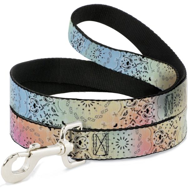 Dog Leash - Bandana Paisley Ombre Pastel Black Supply